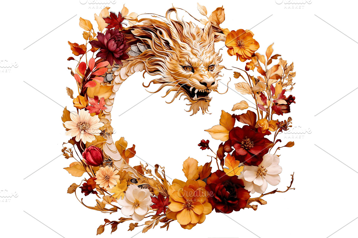Autumn Dragons Clipart Set PNG, a Decorative Illustration by Floraphoria (Photo 7 of 9)