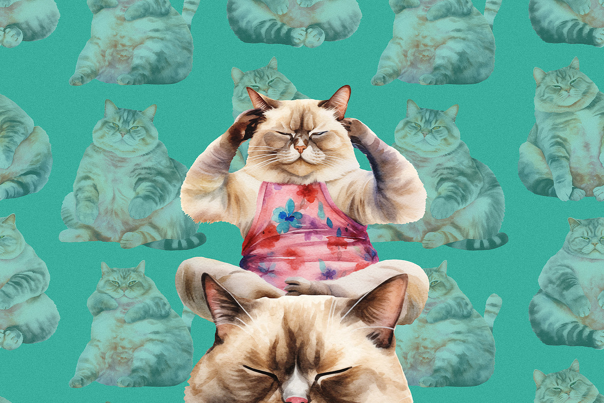 Not Yoga Cats, an Animal Illustration by TheCuteShop (Photo 7 of 17)