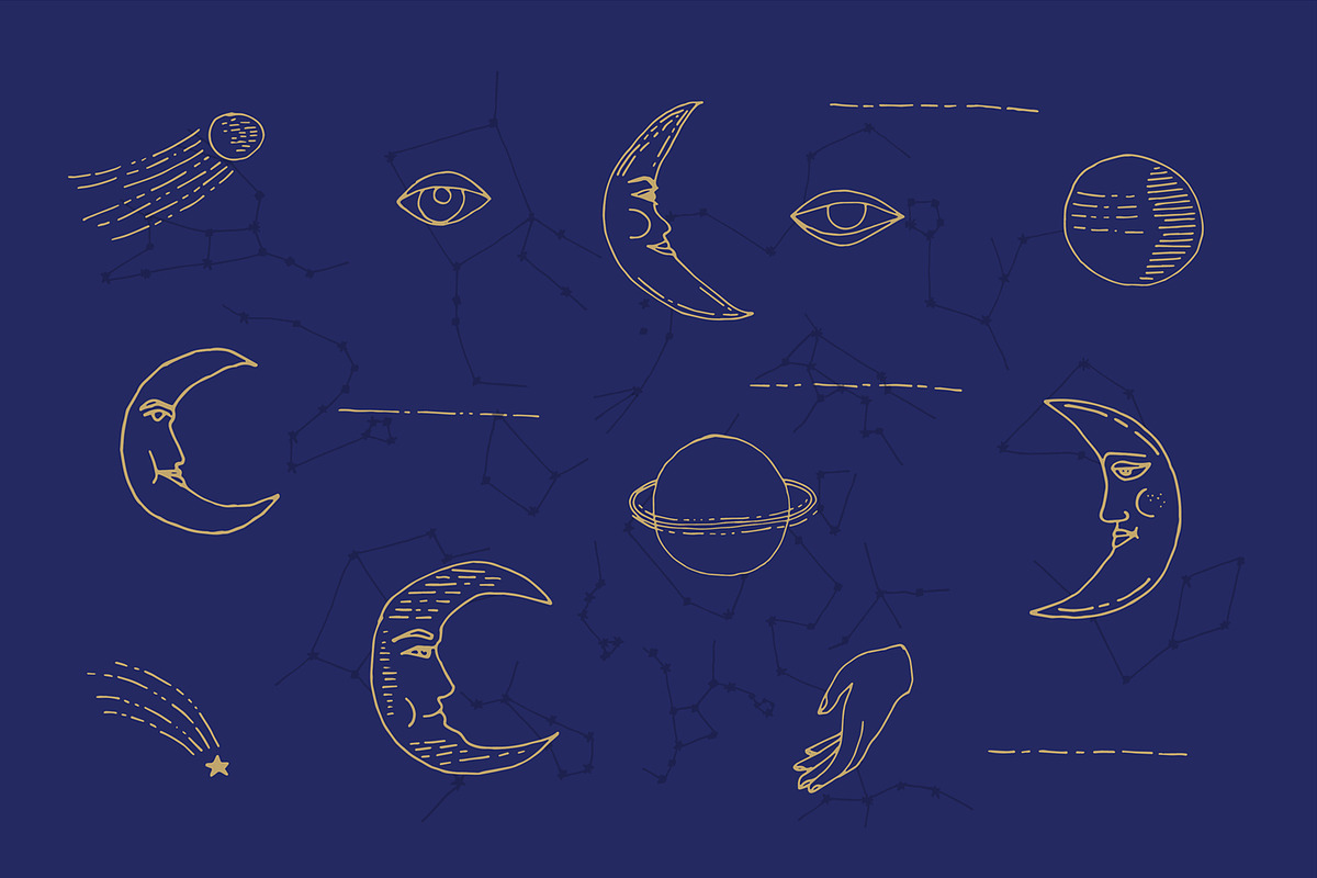 Celestial Patterns & Illustrations, a Pattern Graphic by Youandigraphics (Photo 13 of 14)