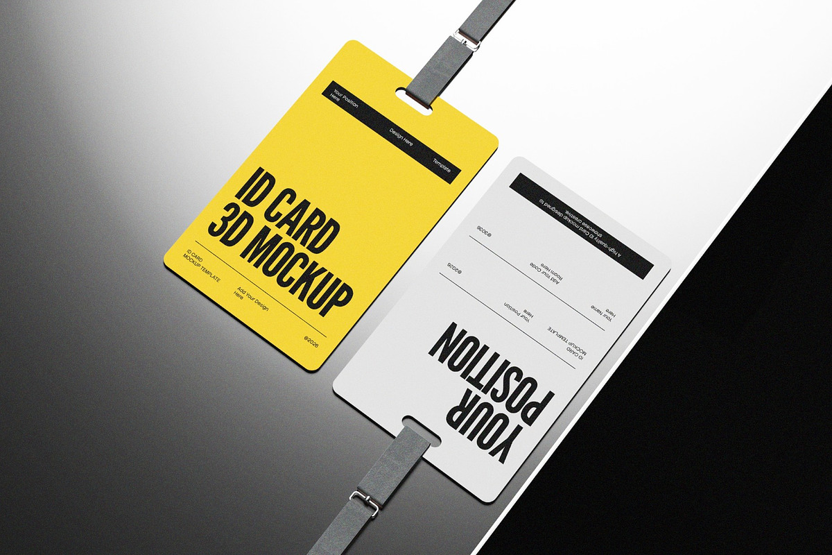 Portrait ID Card On Metal 3D Mockup, an Advertising Mockup by graphicook (Photo 3 of 4)
