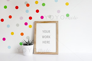 A4 Wooden Frame Mockup