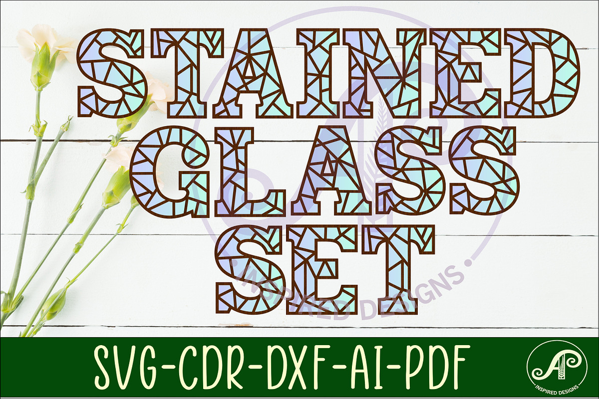 Stained glass alphabet set. 2 layer, an Object Graphic by A P Inspired Designs (Photo 1 of 7)