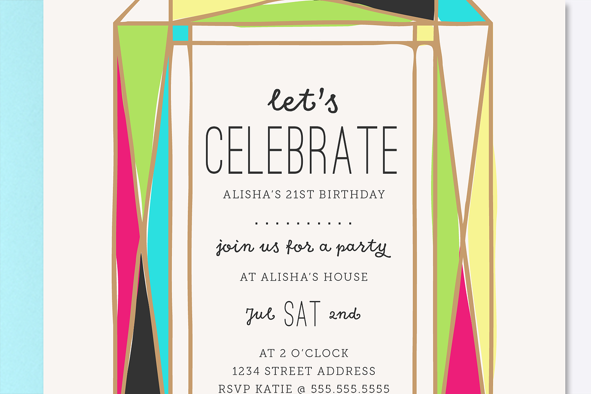 Bright Gem Party Invite Template, an Invitation Template by origamiprints (Photo 3 of 3)