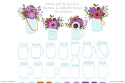 Purple Wedding Mason Jar Cliparts, an Illustration by Avenie Digital (Thumbnail 2 of 2)