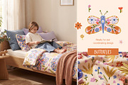 Floral Butterfly Clipart & Patterns, an Animal Illustration by avdnadi (Thumbnail 4 of 9)