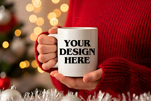 Festive 11oz Coffee Mug Mockup