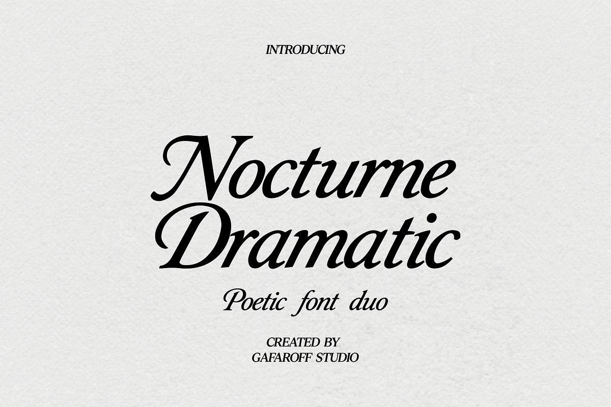 Nocturne Dramatic Font Duo, a Serif Font by gafaroff studio (Photo 1 of 9)