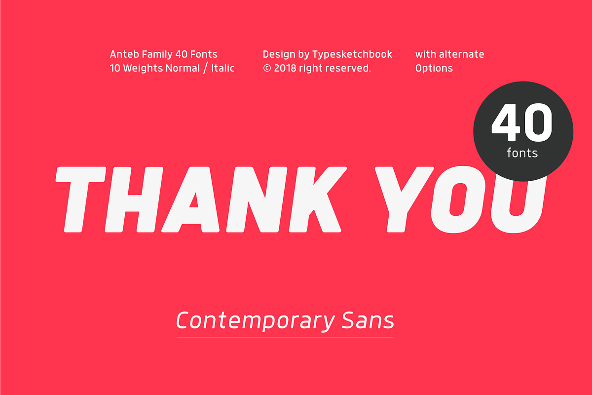 Anteb Font, a Sans Serif Font by Typesketchbook Foundry (Photo 8 of 8)