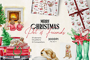 Watercolor - Christmas Pet & Friends, a Decorative Illustration by bylin_illustration (Thumbnail 1 of 8)