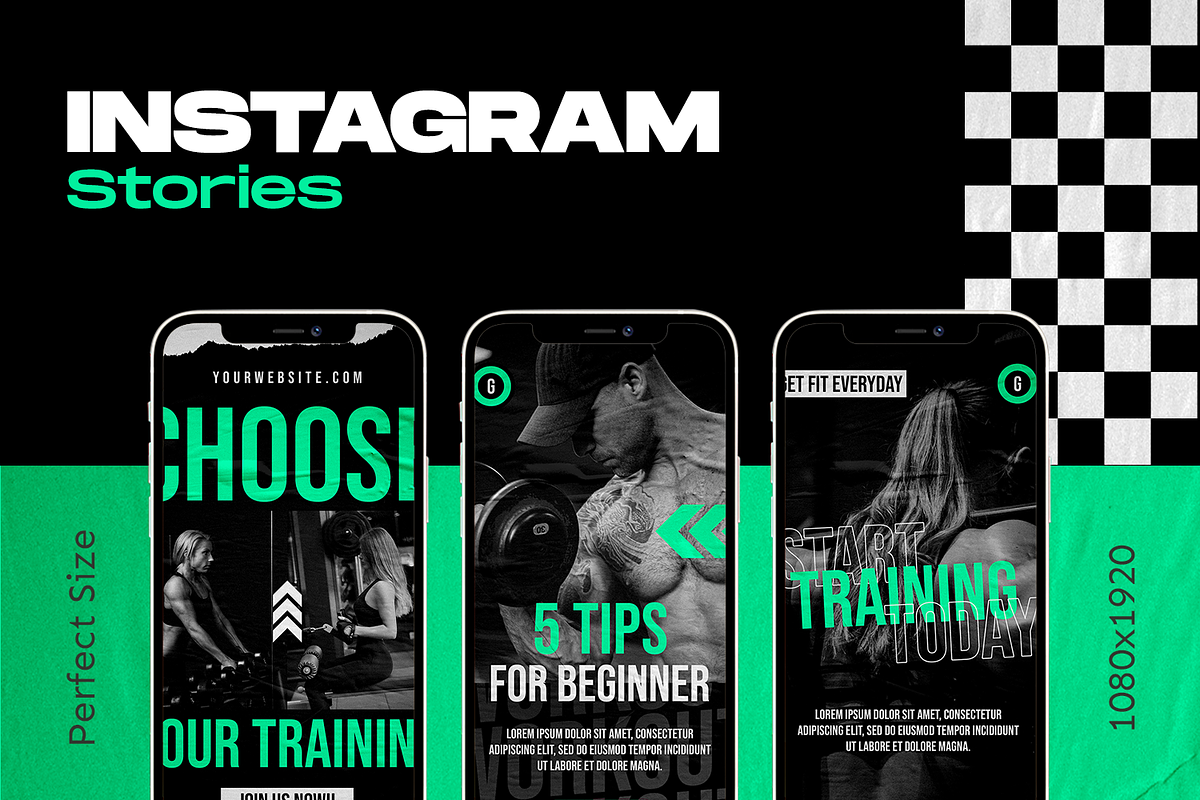 Fitgeek Instagram Template, a Social Media Template by Shinra Labs (Photo 2 of 6)