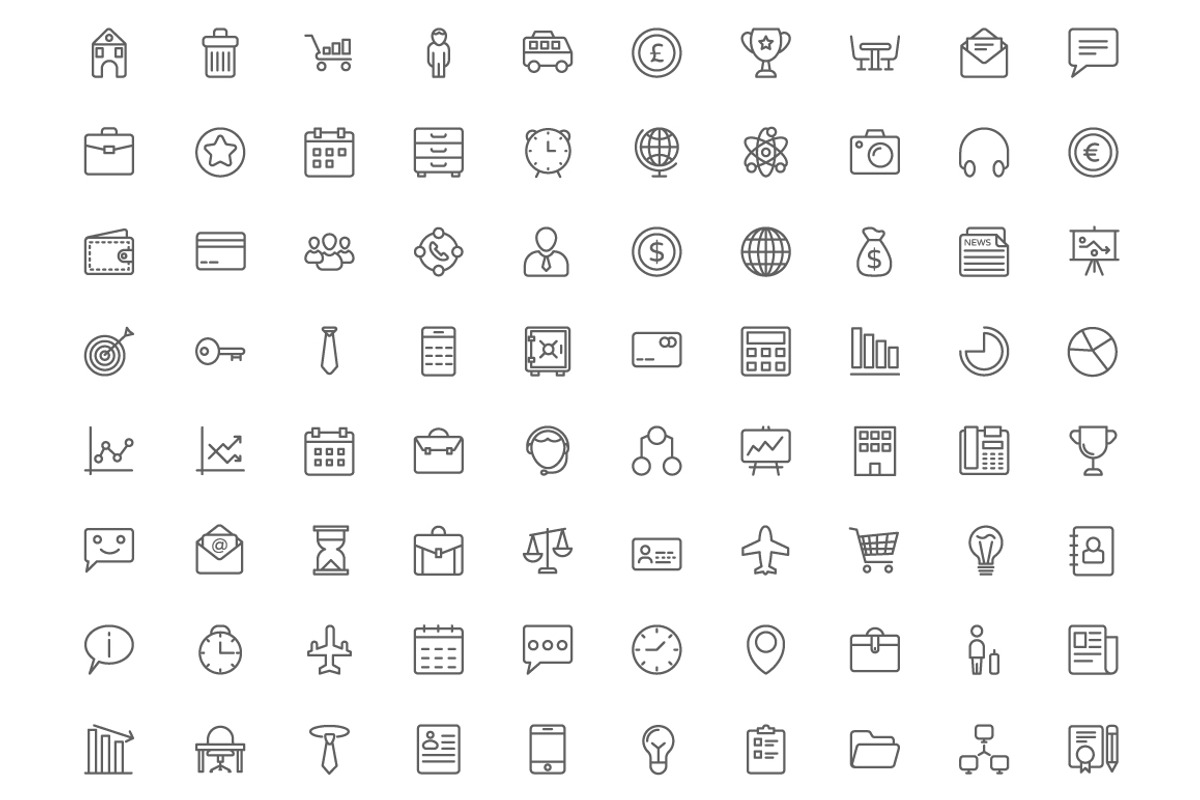 500 Business and Office Line Icons, an Outline Icon by Vectors Market (Photo 2 of 7)