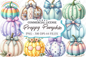 Pastel Preppy Pumpkin PNG, an Illustration by designcity5