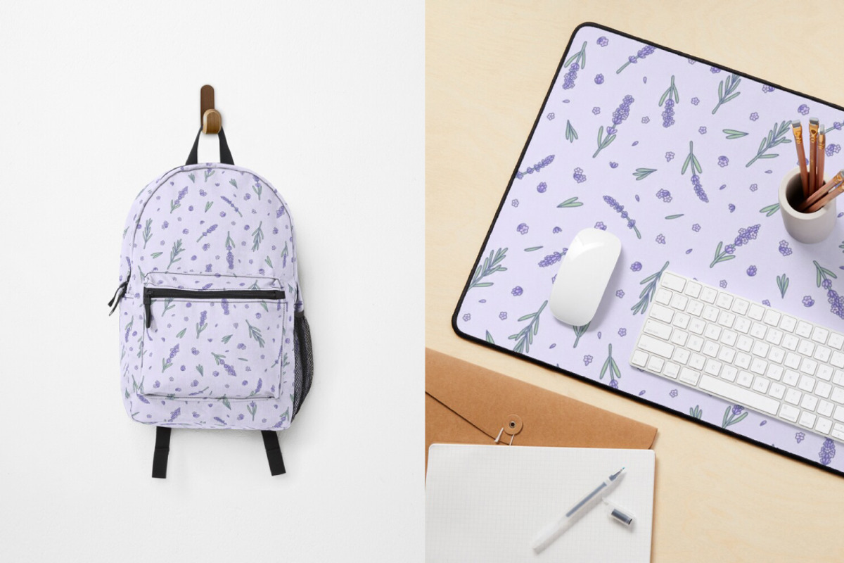 French Lavender Flower Pattern, a Pattern Graphic by Viaireshop (Photo 3 of 5)