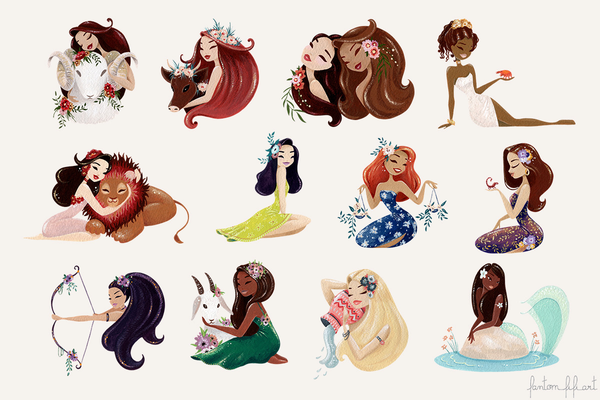 Zodiac girls, an Illustration by Fantom Fifi Art (Photo 5 of 7)