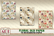 Kit Backgrounds Floral old paper, a Background Graphic by CraftArtStory (Thumbnail 4 of 5)