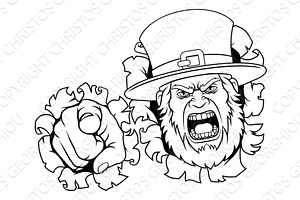 Leprechaun Celtic Irish Angry, a Texture Illustration by Christos Georghiou