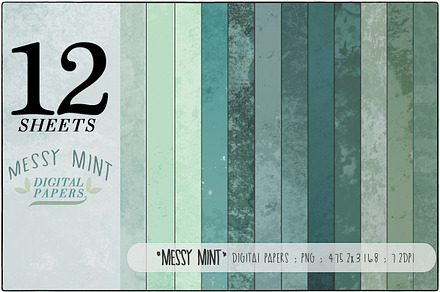 Messy Mint Digital Papers
