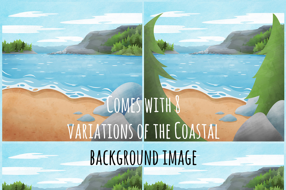 At the Lake coastal Clipart PNG Set, an Animal Illustration by Art by Angele G (Photo 3 of 6)