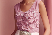 Woman modeling elegant fashion outfit with pink top, white pants, a Beauty & Fashion Photo by Studio ANNA (Thumbnail 1 of 2)