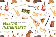 Musical instruments seamless pattern, a Pattern Graphic by Good Studio (Thumbnail 1 of 4)