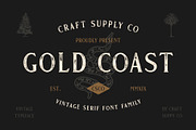 Gold Coast - Vintage Serif + Extras, a Serif Font by Craft Supply Co. (Thumbnail 1 of 10)