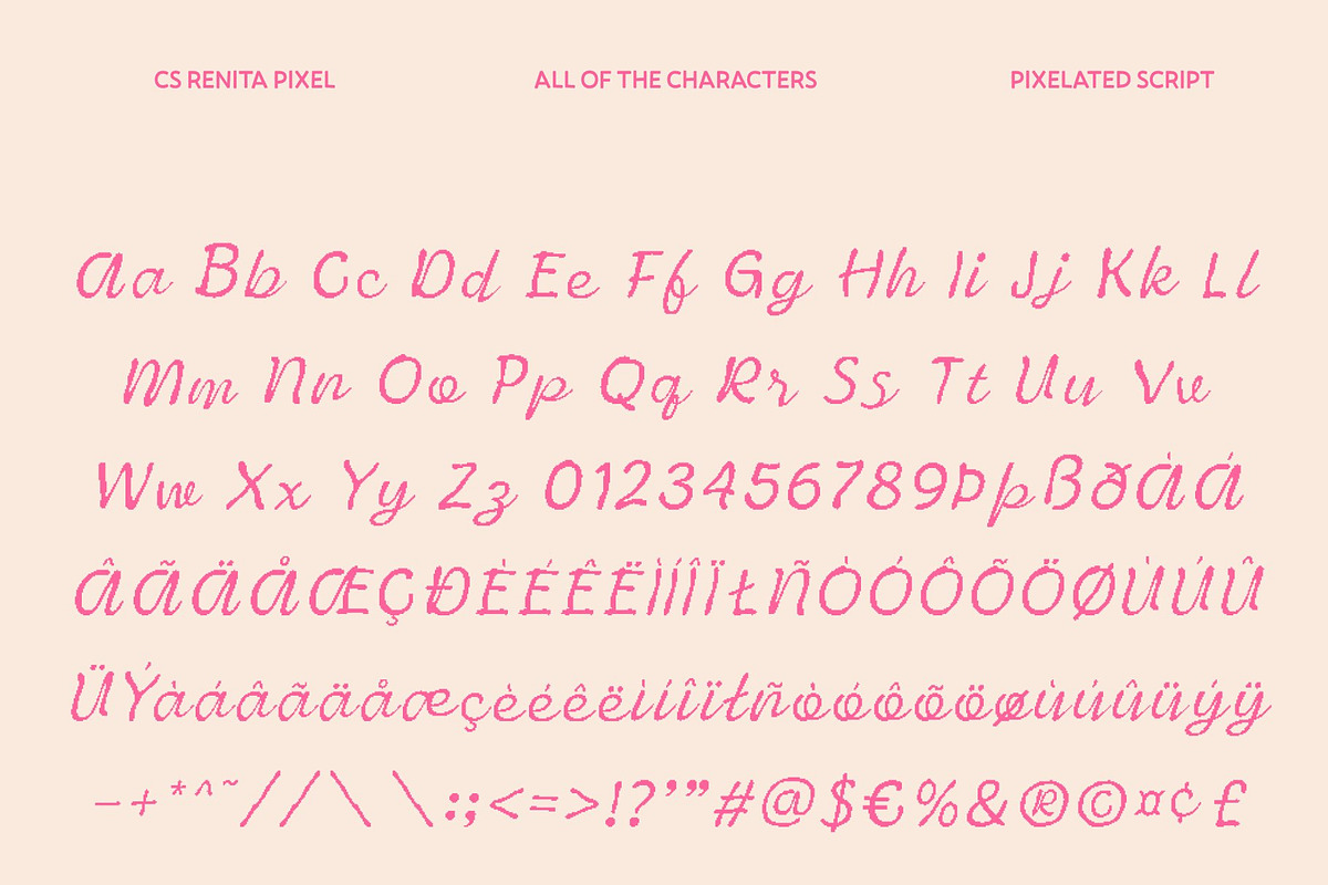 CS Renita Pixel, a Script Font by Craft Supply Co. (Photo 8 of 8)