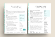 creative resume template word blue, a Resume Template by PinkJellyfish (Thumbnail 2 of 3)