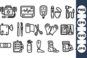 Medical Equipment Icon Set, an Illustration by designvectx (Thumbnail 3 of 3)