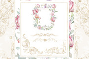 Floral Wedding Crest Png watercolor, a Decorative Illustration by WonderWonder (Thumbnail 2 of 6)