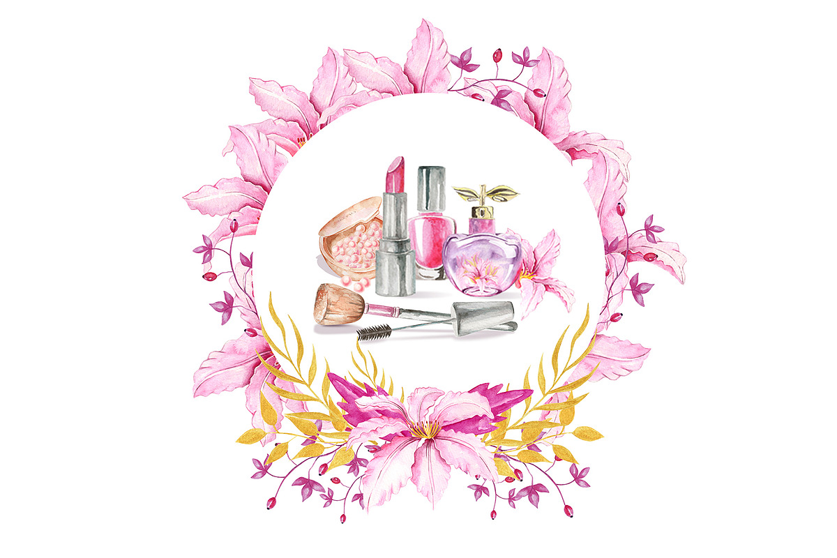 Watercolor Beauty Clipart, Make Up, an Illustration by DreamsClipArt (Photo 4 of 5)