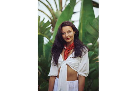 Woman in Elegant Beach Outfit, a Person Photo by Emotion photo