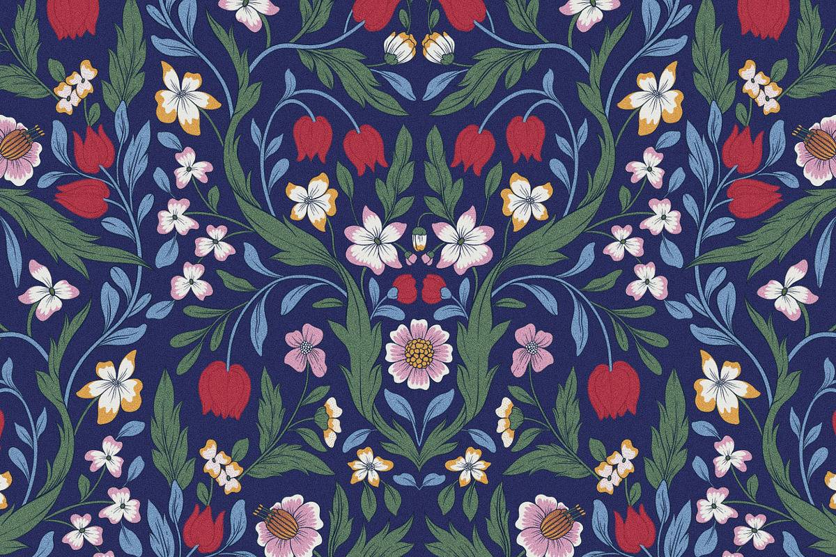 Elegant Botanical Floral Pattern, a Pattern Graphic by likorbut (Photo 11 of 11)