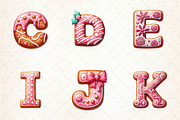 Pink Christmas Gingerbread Alphabet, an Illustration by CreationArt (Thumbnail 4 of 7)