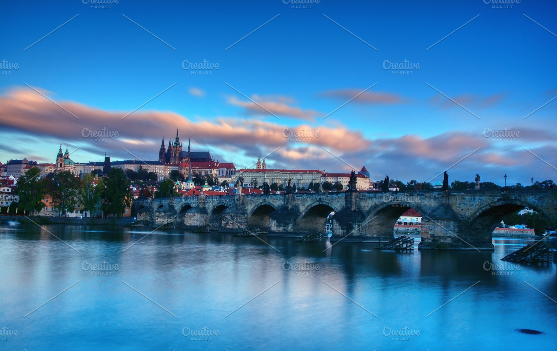 Prague castle and the charles bridge featuring prague, czech, and bridge, an Architecture Photo by CreativePhotoSpain