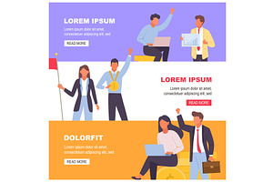 business ambitions banner. office, a Finance Illustration by Multigon