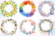 Watercolor Summer Wreath Clipart PNG, an Illustration by Canvas Craft (Thumbnail 2 of 4)