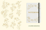 Line Art Flowers Clipart Floral Set, an Object Graphic by KlymchukArtworks (Thumbnail 4 of 8)
