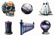 Watercolor Halloween Clipart, an Illustration by OK Design (Thumbnail 5 of 5)