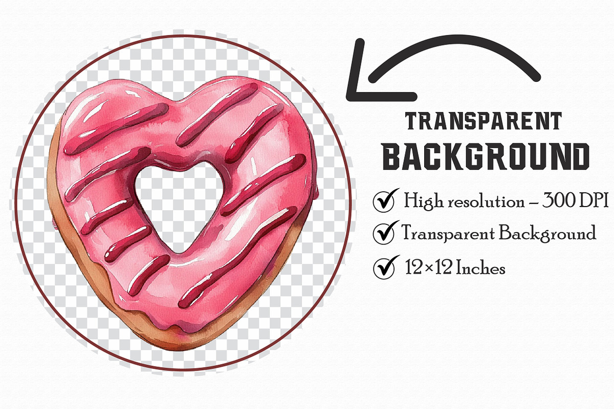 Watercolor Donut Clipart, an Illustration by Libby Wishes (Photo 3 of 7)
