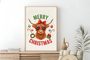 Funny Cow Merry Christmas PNG, an Illustration by SinaCreation (Thumbnail 5 of 7)