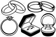 Wedding rings, an Outline Icon by LineworkStock (Thumbnail 2 of 3)