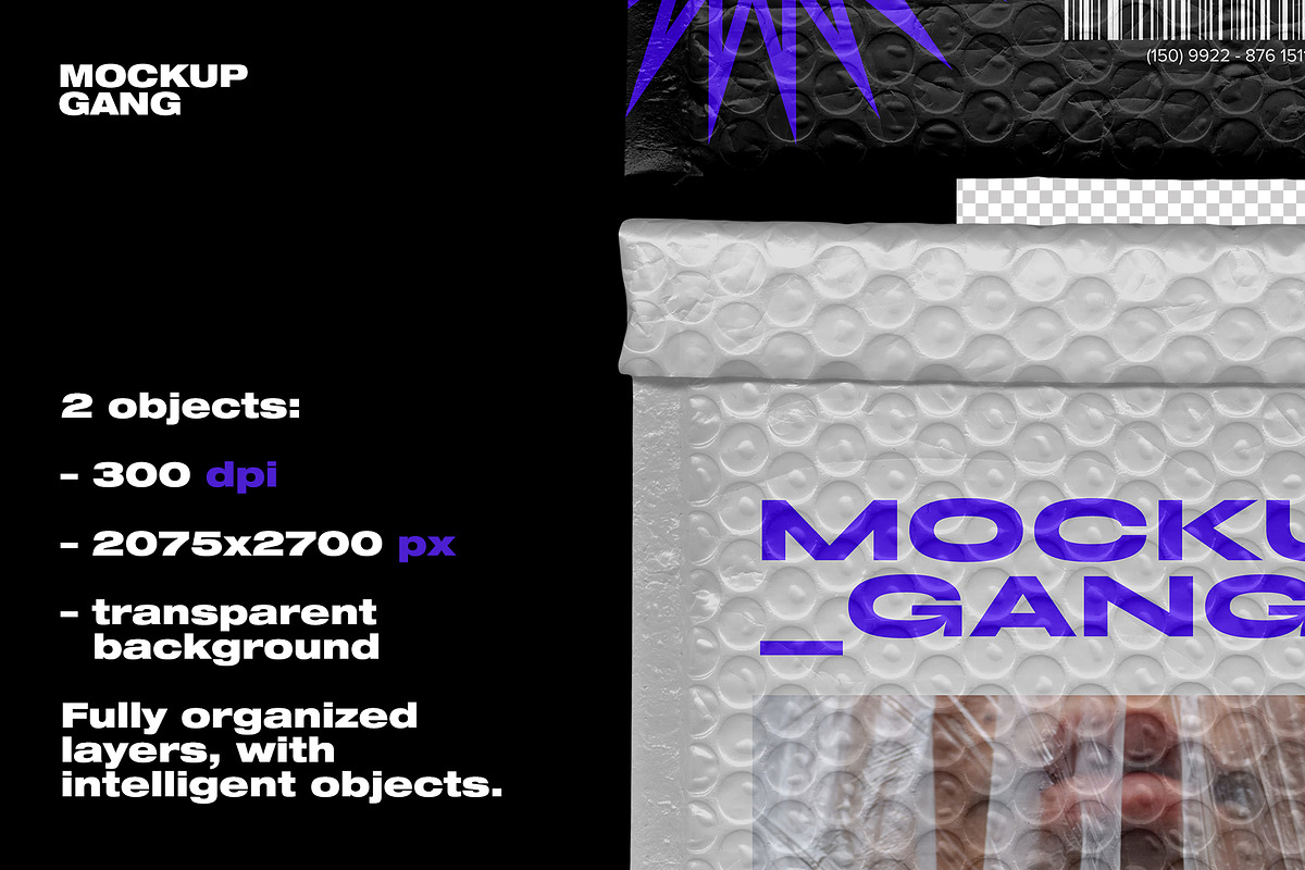 Bubble Mailer Mockup, a Packaging Mockup by Mockup Gang (Photo 2 of 4)
