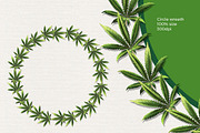 Cannabis Leaf Wreath & Pattern, an Object Graphic by JoZOO (Thumbnail 3 of 4)