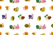 Cute snails set, seamless patterns, an Animal Illustration by Good Studio (Thumbnail 13 of 18)