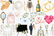 Watercolor Wedding Clipart Set, an Illustration by CropUp Creative (Thumbnail 3 of 5)