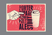 Beer grunge vector poster set., a Food Illustration by PoPaShop (Thumbnail 5 of 9)