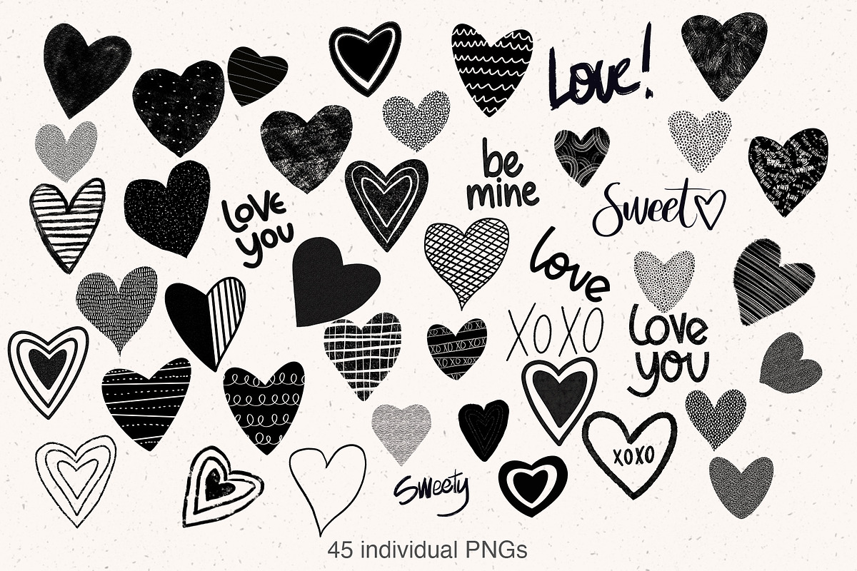 45 Procreate Valentine Heart Stamps, a Brush Add-On by Sweet Fig (Photo 2 of 7)
