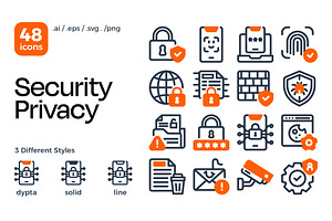 Security & Privacy Icon Set, a Duotone Icon by Eklip Studio