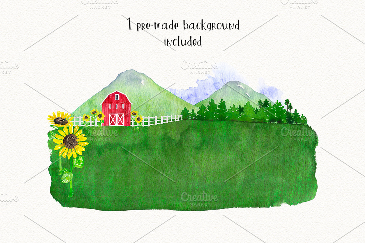 FARM ANIMALS watercolor set PART 1, an Animal Illustration by Natali Smolova (Photo 4 of 7)