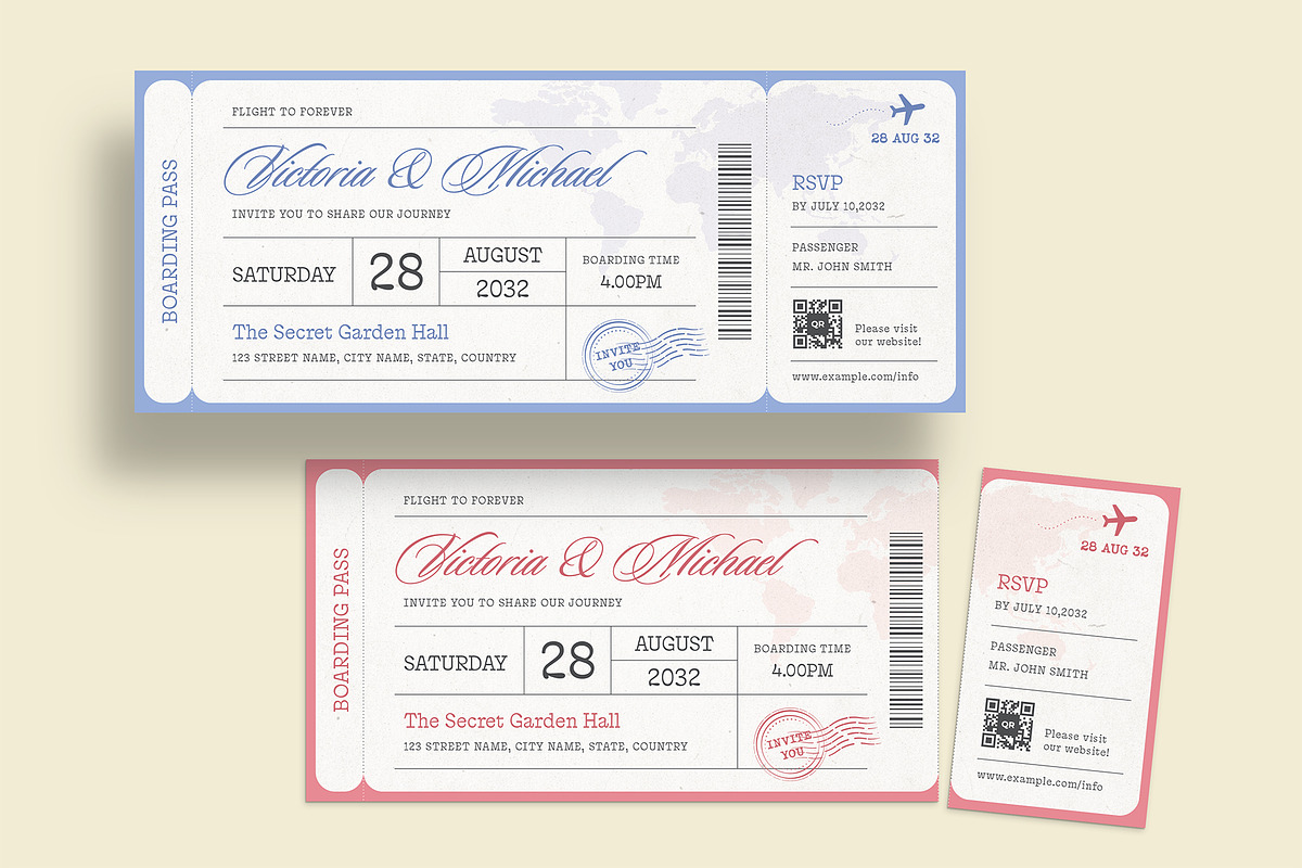 Wedding Boarding Pass Invitation, an Invitation Template by BrandPacks (Photo 2 of 4)